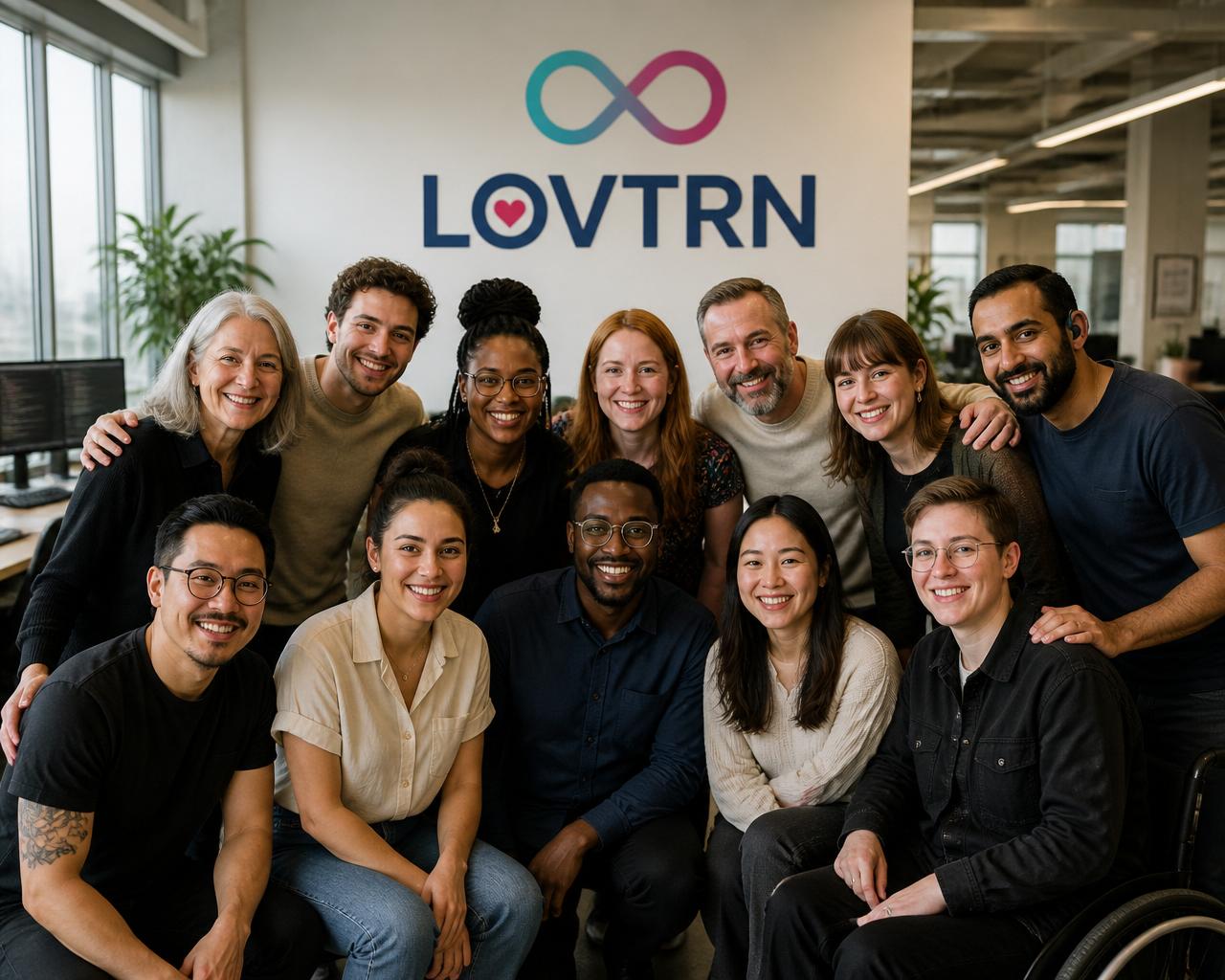 The LOVTRN team gathered together in the LOVTRN offices